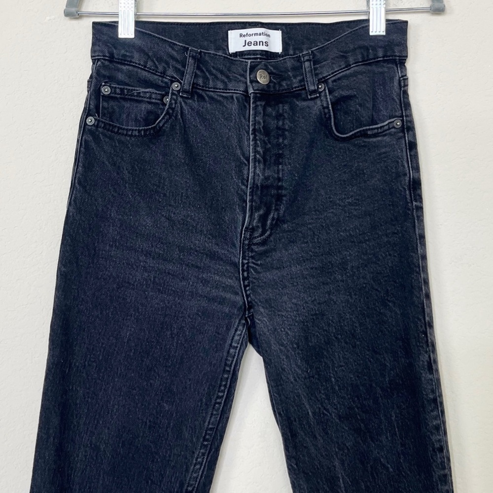 Reformation High‎ Rise Slim Leg Washed Black Jean - Picture 2 of 11